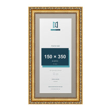 Louis Range Gold Picture, Photo & Poster Frame with Dawn Grey Mount - 40x20cm Frame for 35x15cm Photo, Gold