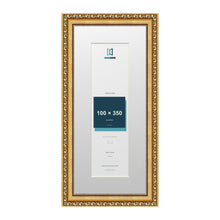 Louis Range Gold Picture, Photo & Poster Frame with White Mount - 45x20cm Frame for 35x10cm Photo, Gold