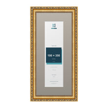 Louis Range Gold Picture, Photo & Poster Frame with Dawn Grey Mount - 45x20cm Frame for 35x10cm Photo, Gold