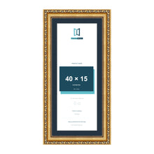 Louis Range Gold Picture, Photo & Poster Frame with Pacific Blue Mount - 45x20cm Frame for 40x15cm Photo, Gold