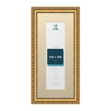 Louis Range Gold Picture, Photo & Poster Frame with Ivory Mount - 45x20cm Frame for 35x10cm Photo, Gold