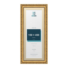 Louis Range Gold Picture, Photo & Poster Frame with Ivory Mount - 50x20cm Frame for 45x15cm Photo, Gold