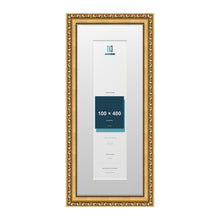 Louis Range Gold Picture, Photo & Poster Frame with White Mount - 50x20cm Frame for 40x10cm Photo, Gold