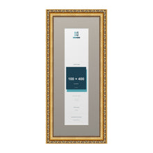 Louis Range Gold Picture, Photo & Poster Frame with Dawn Grey Mount - 50x20cm Frame for 40x10cm Photo, Gold