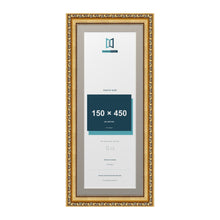 Louis Range Gold Picture, Photo & Poster Frame with Dawn Grey Mount - 50x20cm Frame for 45x15cm Photo, Gold