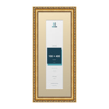 Louis Range Gold Picture, Photo & Poster Frame with Ivory Mount - 50x20cm Frame for 40x10cm Photo, Gold