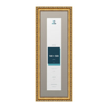 Louis Range Gold Picture, Photo & Poster Frame with Dawn Grey Mount - 60x20cm Frame for 50x10cm Photo, Gold