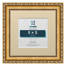 Louis Range Gold Picture, Photo & Poster Frame with Ivory Mount - 8x8" Frame for 5x5" Photo, Gold