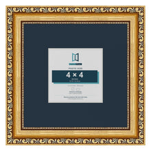 Louis Range Gold Picture, Photo & Poster Frame with Pacific Blue Mount - 8x8" Frame for 4x4" Photo, Gold