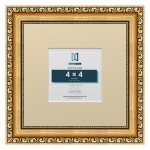 Louis Range Gold Picture, Photo & Poster Frame with Ivory Mount - 8x8" Frame for 4x4" Photo, Gold