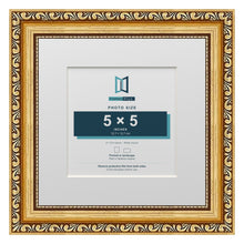 Louis Range Gold Picture, Photo & Poster Frame with White Mount - 8x8" Frame for 5x5" Photo, Gold