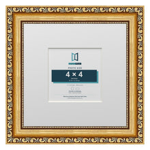 Louis Range Gold Picture, Photo & Poster Frame with White Mount - 8x8" Frame for 4x4" Photo, Gold