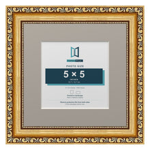 Louis Range Gold Picture, Photo & Poster Frame with Dawn Grey Mount - 8x8" Frame for 5x5" Photo, Gold