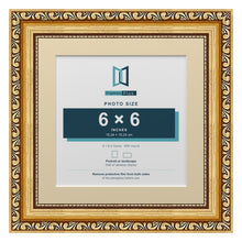 Louis Range Gold Picture, Photo & Poster Frame with Ivory Mount - 8x8" Frame for 6x6" Photo, Gold