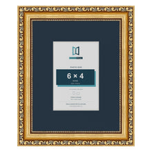Louis Range Gold Picture, Photo & Poster Frame with Pacific Blue Mount - 10x8" Frame for 6x4" Photo, Gold