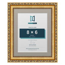 Louis Range Gold Picture, Photo & Poster Frame with Dawn Grey Mount - 10x8" Frame for 8x6" Photo, Gold