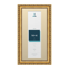 Louis Range Gold Picture, Photo & Poster Frame with Ivory Mount - 16x8" Frame for 14x4" Photo, Gold