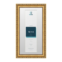 Louis Range Gold Picture, Photo & Poster Frame with White Mount - 16x8" Frame for 14x4" Photo, Gold