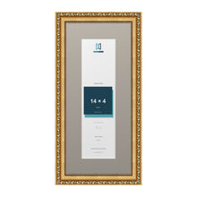 Louis Range Gold Picture, Photo & Poster Frame with Dawn Grey Mount - 18x8" Frame for 14x4" Photo, Gold