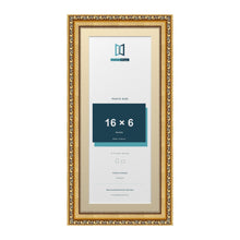 Louis Range Gold Picture, Photo & Poster Frame with Ivory Mount - 18x8" Frame for 16x6" Photo, Gold