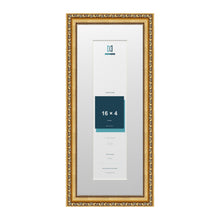 Louis Range Gold Picture, Photo & Poster Frame with White Mount - 20x8" Frame for 16x4" Photo, Gold