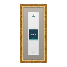 Louis Range Gold Picture, Photo & Poster Frame with Dawn Grey Mount - 20x8" Frame for 16x4" Photo, Gold