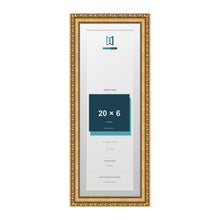 Louis Range Gold Picture, Photo & Poster Frame with White Mount - 22x8" Frame for 20x6" Photo, Gold