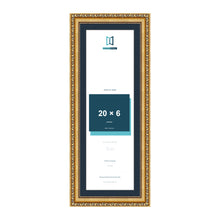 Louis Range Gold Picture, Photo & Poster Frame with Pacific Blue Mount - 22x8" Frame for 20x6" Photo, Gold
