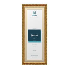 Louis Range Gold Picture, Photo & Poster Frame with Ivory Mount - 22x8" Frame for 20x6" Photo, Gold