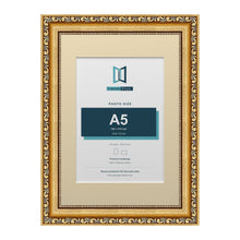 Louis Range Gold Picture, Photo & Poster Frame with Ivory Mount - A4 Frame for A5 Photo, Gold