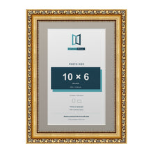 Louis Range Gold Picture, Photo & Poster Frame with Dawn Grey Mount - A4 Frame for 10x6" Photo, Gold
