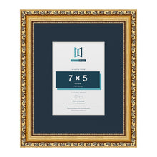 Louis Range Gold Picture, Photo & Poster Frame with Pacific Blue Mount - 11x9" Frame for 7x5" Photo, Gold