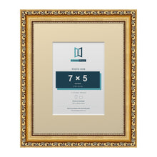 Louis Range Gold Picture, Photo & Poster Frame with Ivory Mount - 11x9" Frame for 7x5" Photo, Gold