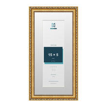 Louis Range Gold Picture, Photo & Poster Frame with White Mount - 19x9" Frame for 15x5" Photo, Gold