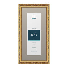 Louis Range Gold Picture, Photo & Poster Frame with Dawn Grey Mount - 19x9" Frame for 15x5" Photo, Gold