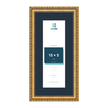 Louis Range Gold Picture, Photo & Poster Frame with Pacific Blue Mount - 19x9" Frame for 15x5" Photo, Gold