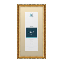 Louis Range Gold Picture, Photo & Poster Frame with Ivory Mount - 19x9" Frame for 15x5" Photo, Gold