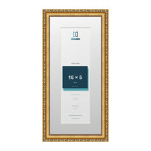 Louis Range Gold Picture, Photo & Poster Frame with White Mount - 20x9" Frame for 16x5" Photo, Gold