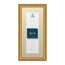 Louis Range Gold Picture, Photo & Poster Frame with Ivory Mount - 20x9" Frame for 16x5" Photo, Gold