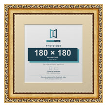Louis Range Gold Picture, Photo & Poster Frame with Ivory Mount - 25x25cm Frame for 18x18cm Photo, Gold