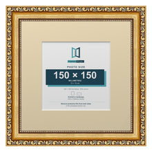 Louis Range Gold Picture, Photo & Poster Frame with Ivory Mount - 25x25cm Frame for 15x15cm Photo, Gold