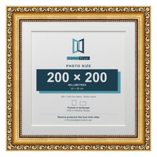 Louis Range Gold Picture, Photo & Poster Frame with White Mount - 25x25cm Frame for 20x20cm Photo, Gold