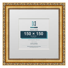 Louis Range Gold Picture, Photo & Poster Frame with White Mount - 25x25cm Frame for 15x15cm Photo, Gold
