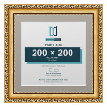Louis Range Gold Picture, Photo & Poster Frame with Dawn Grey Mount - 25x25cm Frame for 20x20cm Photo, Gold