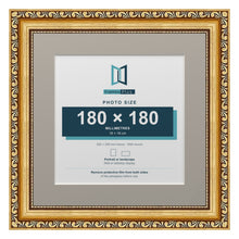 Louis Range Gold Picture, Photo & Poster Frame with Dawn Grey Mount - 25x25cm Frame for 18x18cm Photo, Gold