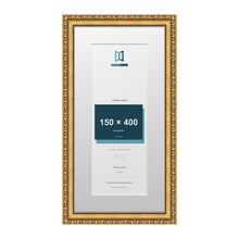 Louis Range Gold Picture, Photo & Poster Frame with White Mount - 50x25cm Frame for 40x15cm Photo, Gold