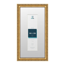 Louis Range Gold Picture, Photo & Poster Frame with White Mount - 50x25cm Frame for 35x10cm Photo, Gold