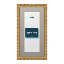 Louis Range Gold Picture, Photo & Poster Frame with Dawn Grey Mount - 50x25cm Frame for 40x15cm Photo, Gold