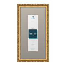 Louis Range Gold Picture, Photo & Poster Frame with Dawn Grey Mount - 50x25cm Frame for 35x10cm Photo, Gold