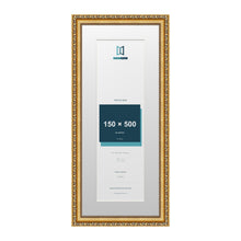 Louis Range Gold Picture, Photo & Poster Frame with White Mount - 60x25cm Frame for 50x15cm Photo, Gold